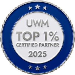UWM Top 1% Award medallion