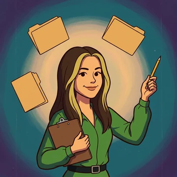 Amanda Karpavicus drawn as a CPF mystery-cartoon detective