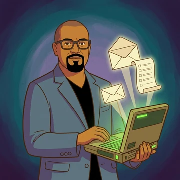 Hector Colon drawn as a CPF mystery-cartoon detective