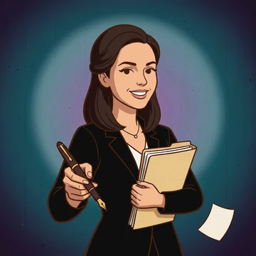 Jess Boyd drawn as a CPF mystery-cartoon detective