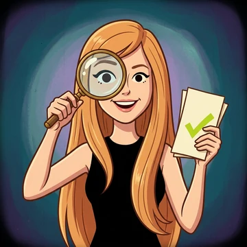 Jessica Kenny drawn as a CPF mystery-cartoon detective
