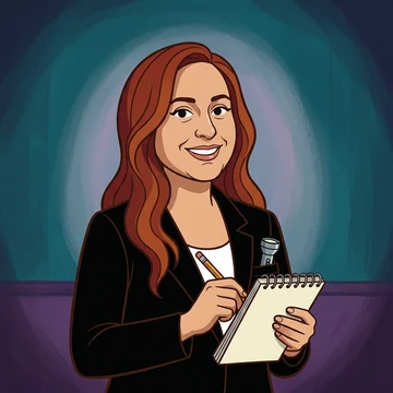 Kalinda Reyes drawn as a CPF mystery-cartoon detective