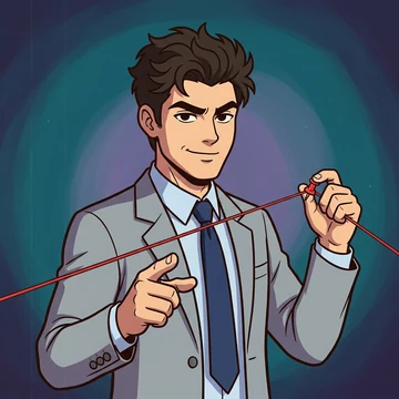 Nick France drawn as a CPF mystery-cartoon detective