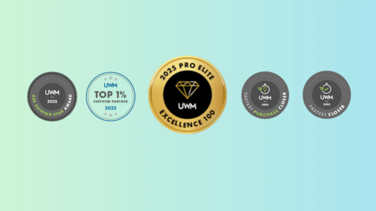 Recognized as a Top United Wholesale Mortgage (UWM) Partner with Multiple Industry Awards